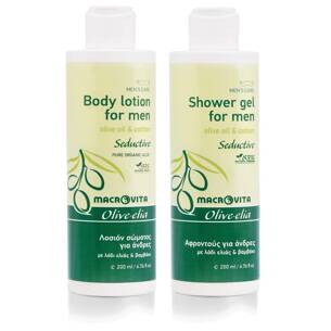 MACROVITA Olive.elia Seductive Set für Männer: natürlicher Körperbalsam 200ml + Duschgel 200ml