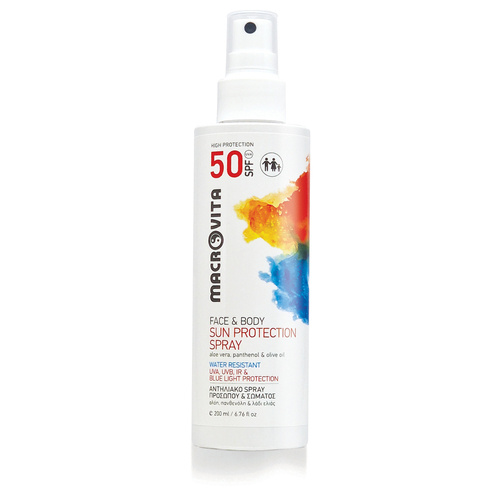  MACROVITA Gesichts- und Körper-Sonnenschutzspray SPF50, Aloe Vera, Panthenol & Olivenöl 200ml