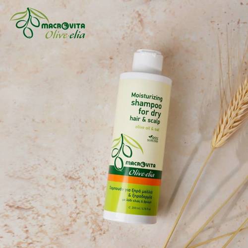 MACROVITA Olive.elia szampon nawilżający do włosów suchych i suchej skóry głowy z bio-oliwą i owsem 200ml